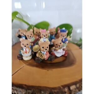 Vintage Homco Bears Figurine Lot 9 Playing Instrument Band Orchestra Porcelain